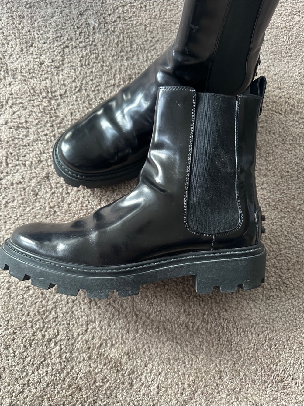 Leather boots for winter